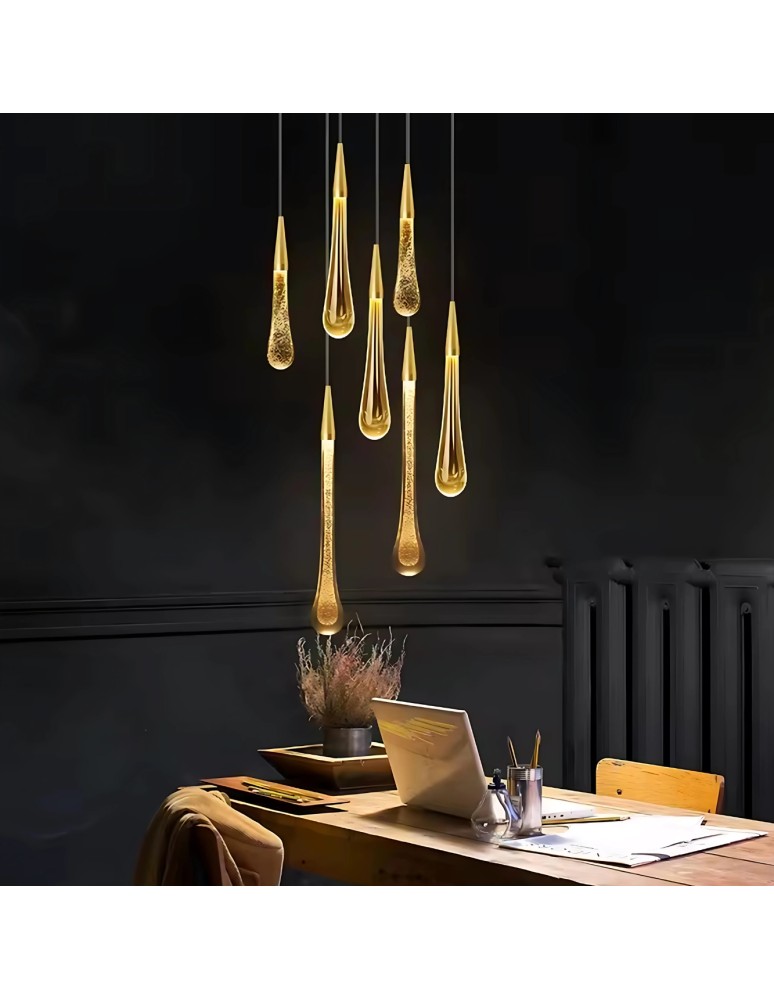 Abigali Glamour Lampa wisząca Melted Gold 3W 3000K, złoty