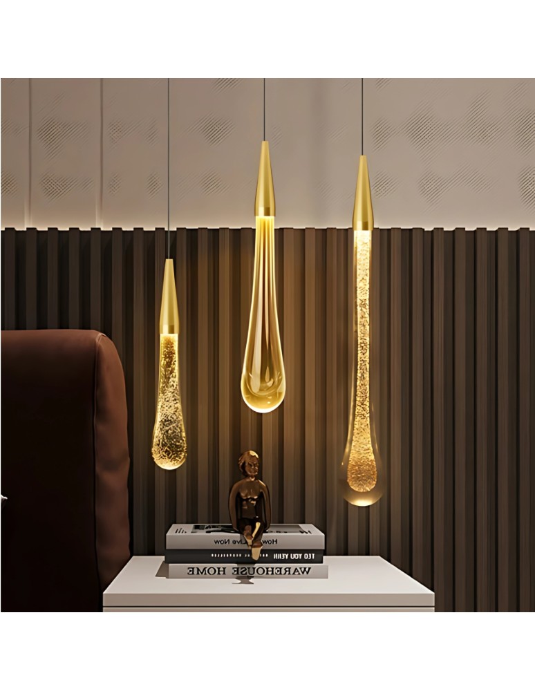 Abigali Glamour Lampa wisząca Melted Gold 3W 3000K, złoty