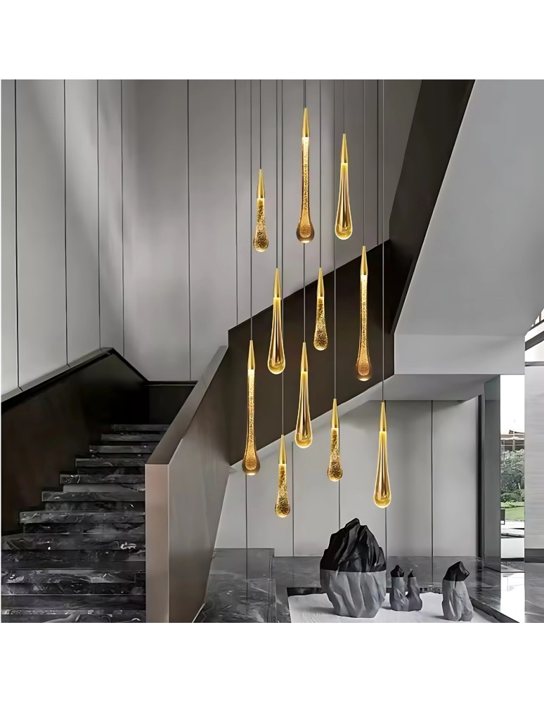 Abigali Glamour Lampa wisząca Melted Gold 3W 3000K, złoty