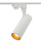 Lamps for 3-phase busbars - Abigali 3-phase rail luminaire CRI90+ 24° 12W WW white matt + gold ring - product 1
