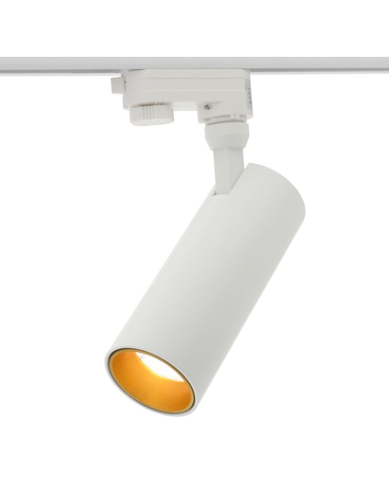 Lamps for 3-phase busbars - Abigali 3-phase rail luminaire CRI90+ 24° 12W WW white matt + gold ring - product kolory-swiatla.pl 1