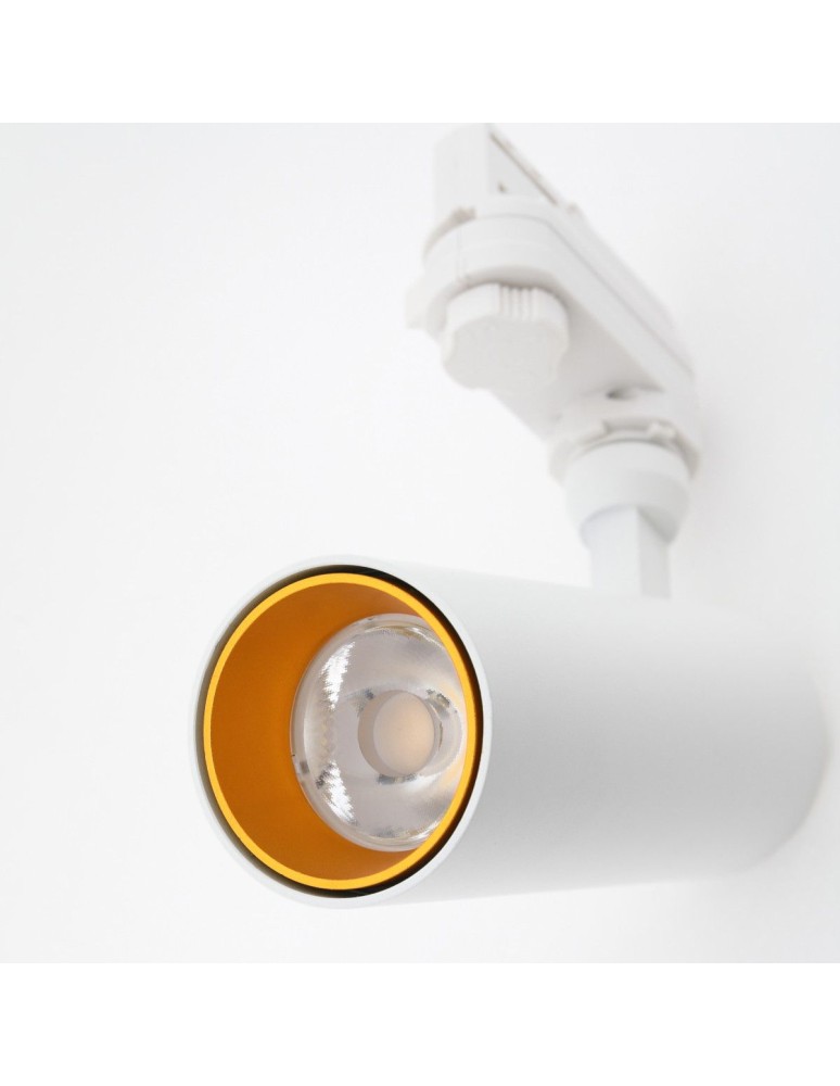 Lamps for 3-phase busbars - Abigali 3-phase rail luminaire CRI90+ 24° 12W WW white matt + gold ring - product kolory-swiatla.pl 2