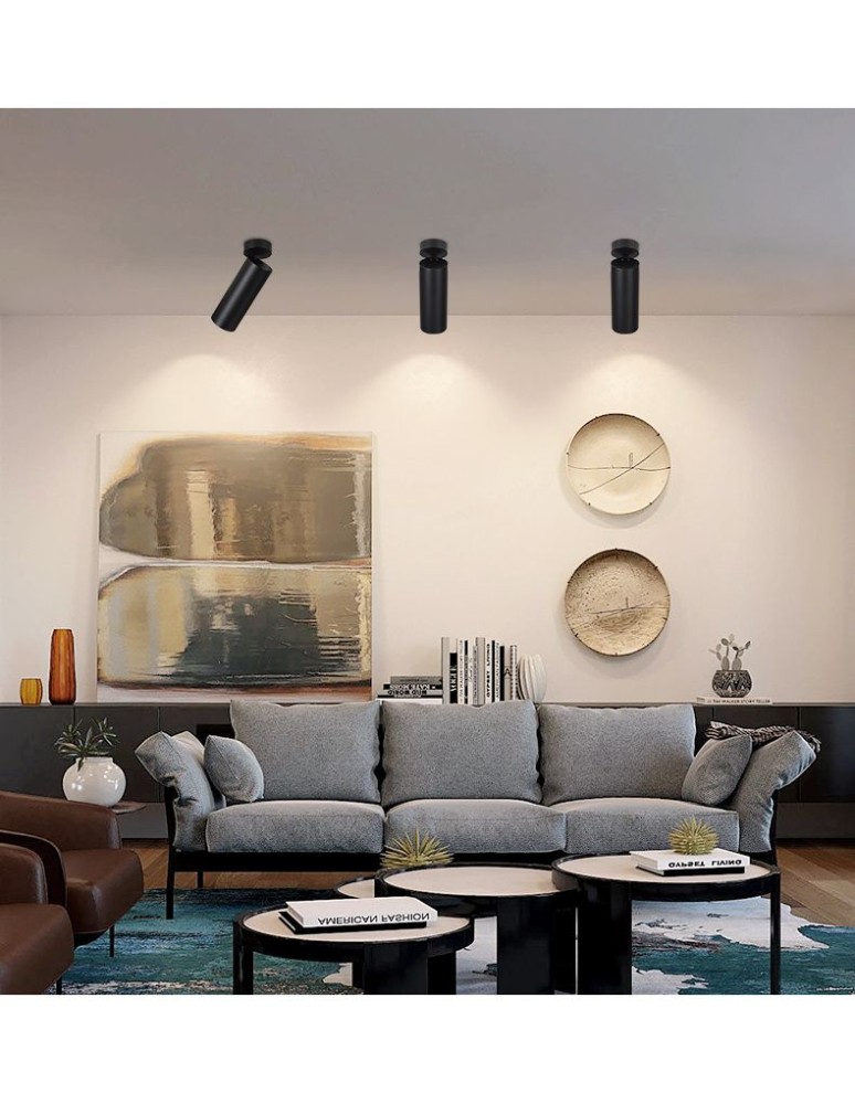 Abigali Oprawa nastropowa 12W 3000K CRI90+ 24st Czarna Ściemnialna