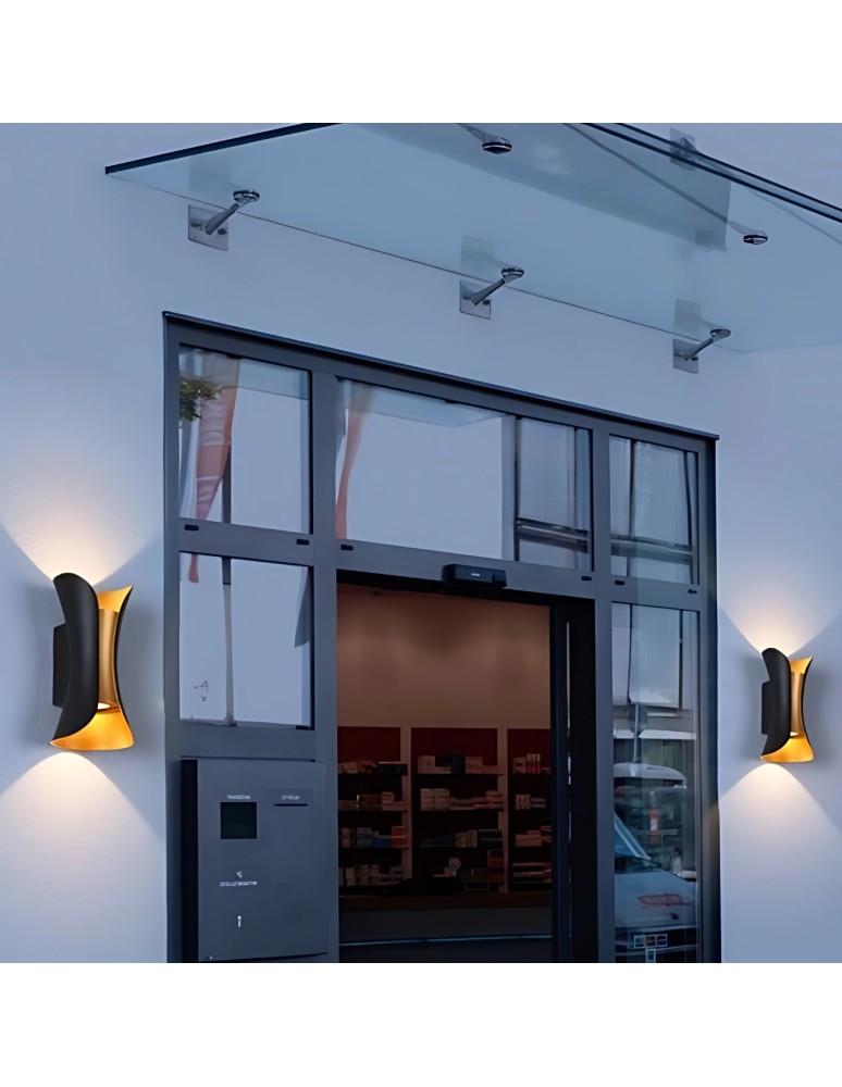 Wall lamps - Abigali Wall lamp Black-Gold IP65 2x5W 3000K - product kolory-swiatla.pl 2