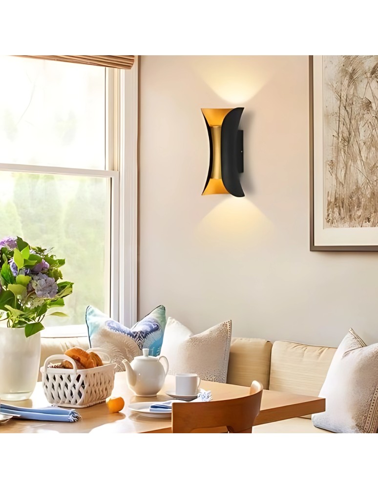 Abigali Kinkiet Black-Gold IP65 2x5W 3000K