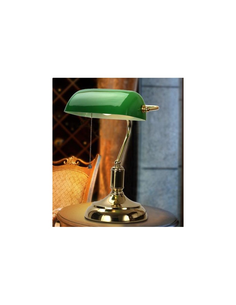 Abigali Lampka stołowa Bankierka zielona