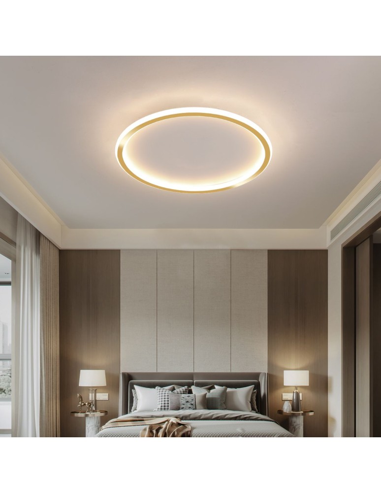 LED ceiling lamps - Abigali LED Plafond Round Gold 500*45mm 36W - three colors, dimmable - Remote Control. - product kolory-swiatla.pl 2