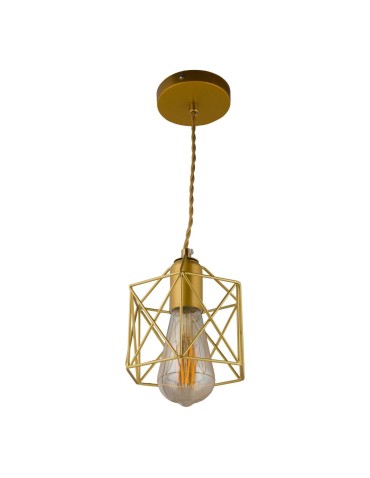 Abigali Gold Cage E27 Pendant Lamp.