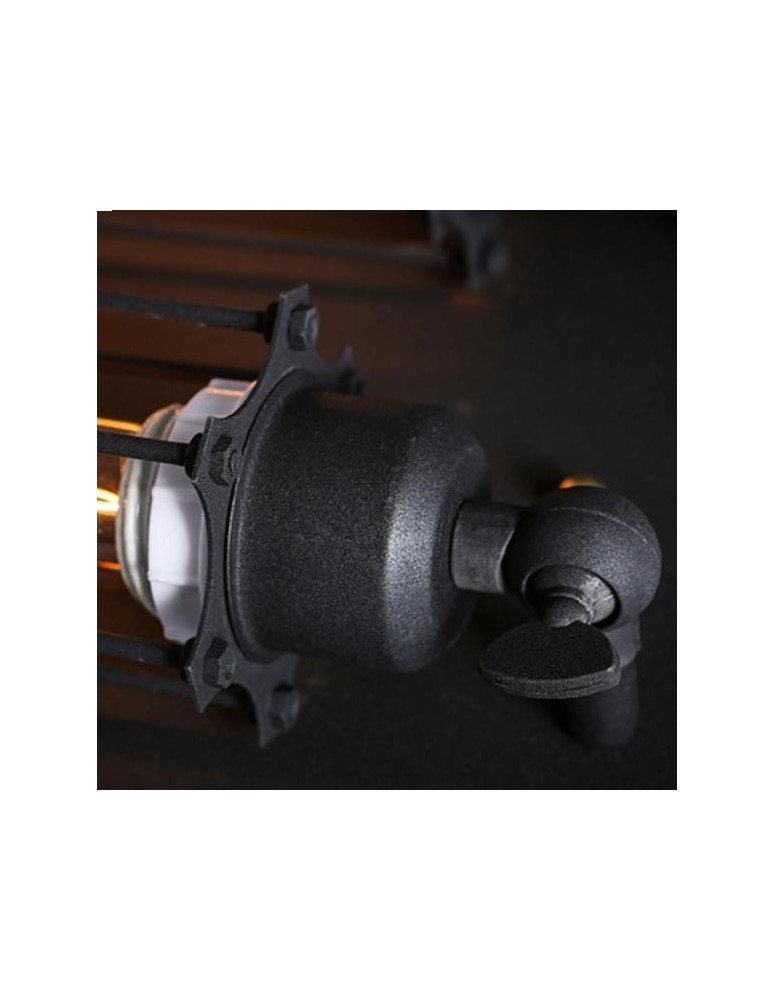 Abigali Loftowy Plafon Retro 4, czarny 4xE27