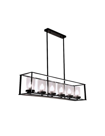 Abigali Loftowa Lampa wisząca Retro Classic, czarny 6xE27