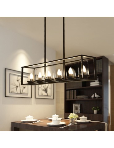 Abigali Loft Retro Classic Pendant Lamp, black 6xE27 - product 2