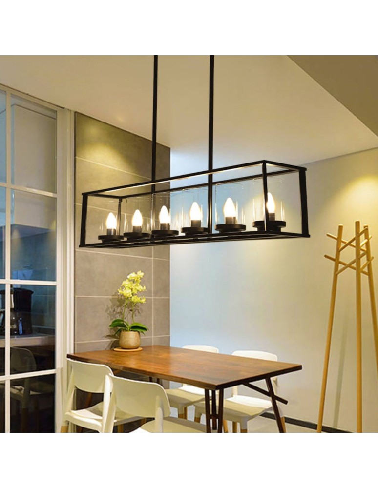 Loft pendant lamps - Abigali Loft Retro Classic Pendant Lamp, black 6xE27 - product kolory-swiatla.pl 3