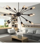 Loft pendant lamps - Abigali Retro Spikes pendant lamp, black 18XE27 - product 2