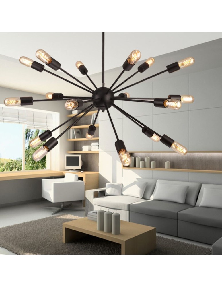 Abigali Lampa wisząca Retro Spikes, czarny 18XE27