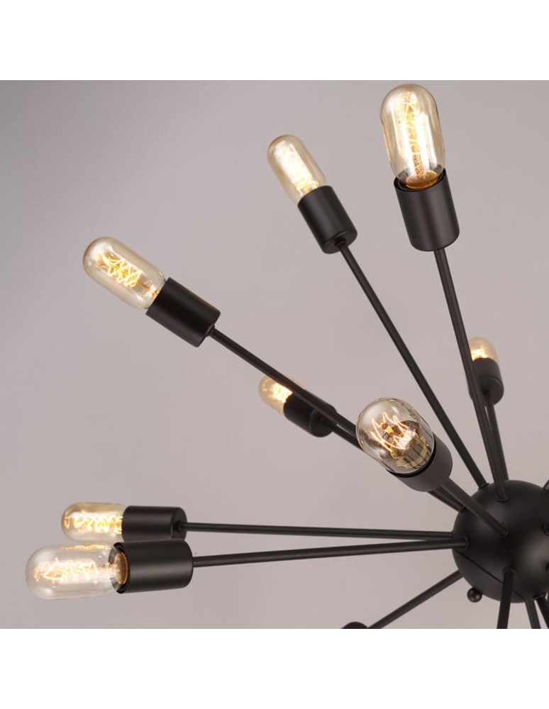 Abigali Lampa wisząca Retro Spikes, czarny 18XE27