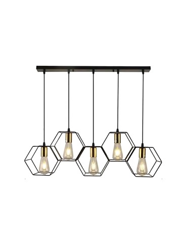 Abigali Honey pendant lamp LWH-5XE27, black 5xE27