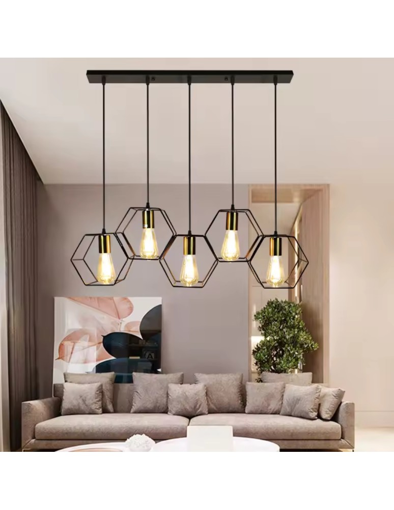 Abigali Lampa wisząca Honey LWH-5XE27, czarny 5xE27