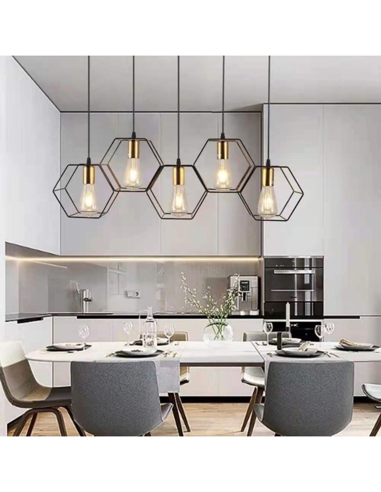 Loft pendant lamps - Abigali Honey pendant lamp LWH-5XE27, black 5xE27 - product kolory-swiatla.pl 6