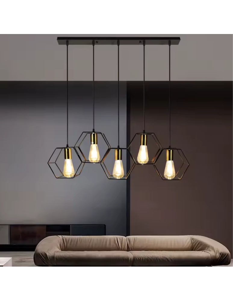 Abigali Lampa wisząca Honey LWH-5XE27, czarny 5xE27