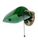 Abigali Kinkiet Bankierka E27 vintage zielony BANKER-K-G-E27