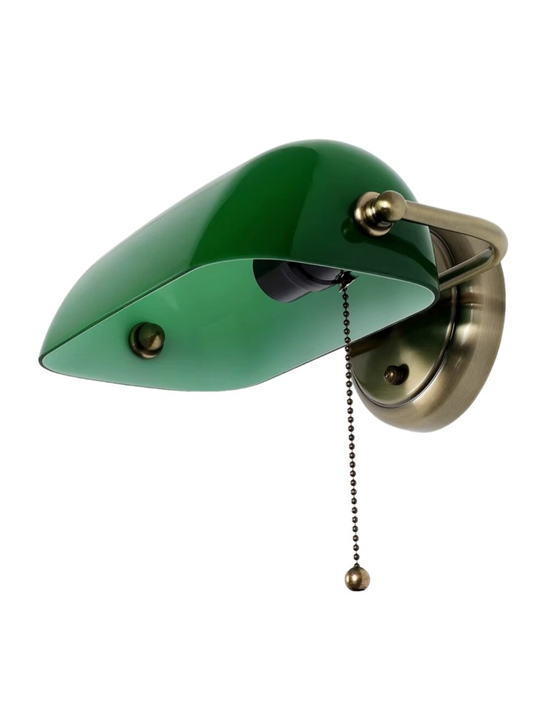 Abigali Kinkiet Bankierka E27 vintage zielony BANKER-K-G-E27