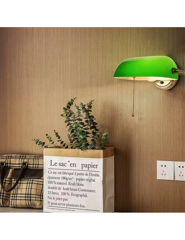 Abigali Kinkiet Bankierka E27 vintage zielony BANKER-K-G-E27