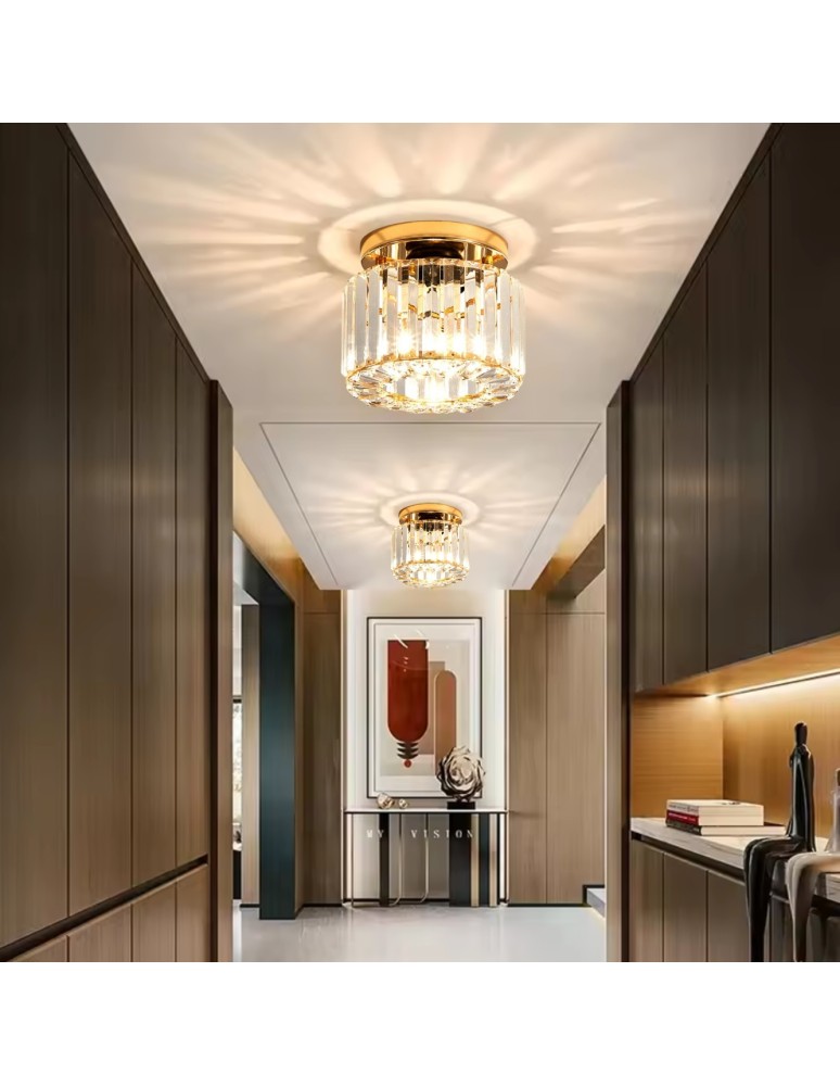 Abigali Glamour Lampa sufitowa Cristal E27 złoty CRK-E27