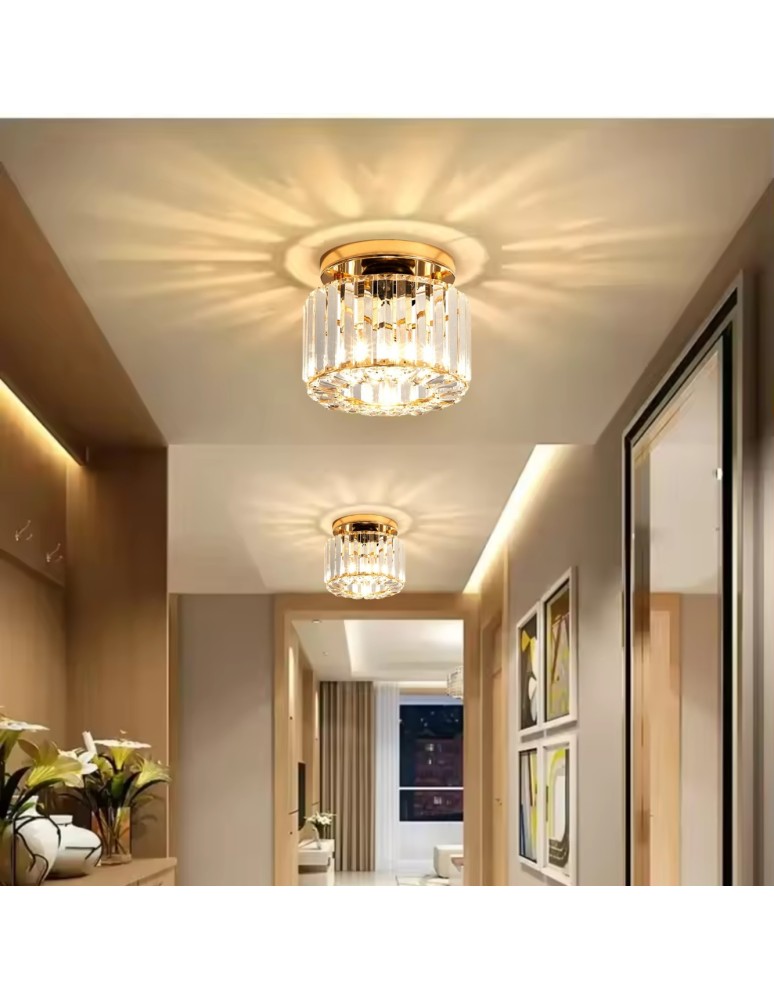 Abigali Glamour Lampa sufitowa Cristal E27 złoty CRK-E27