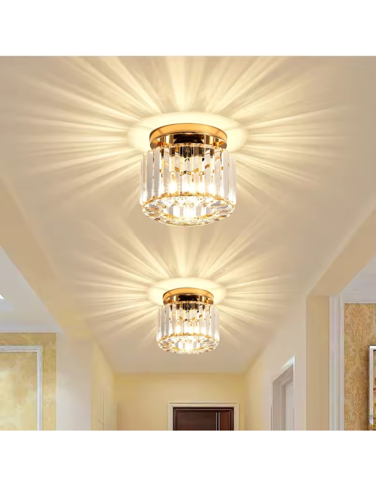 Abigali Glamour Lampa sufitowa Cristal E27 złoty CRK-E27