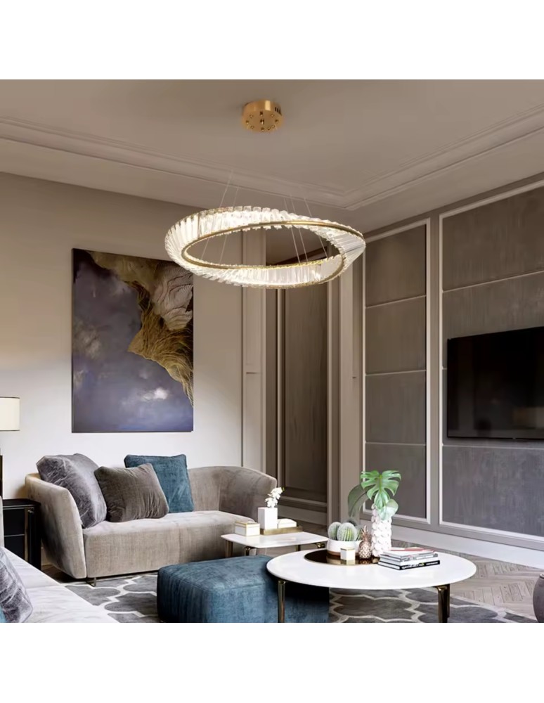 Abigali Glamour Lampa wisząca LED Cristal 36W 3000K , złoty CRLW-36W