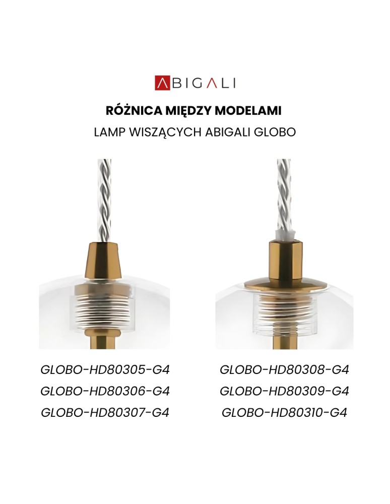 Product categories - Abigali GLOBO2 G4 pendant lamp ⌀150mm glass, gold elements - product kolory-swiatla.pl 3