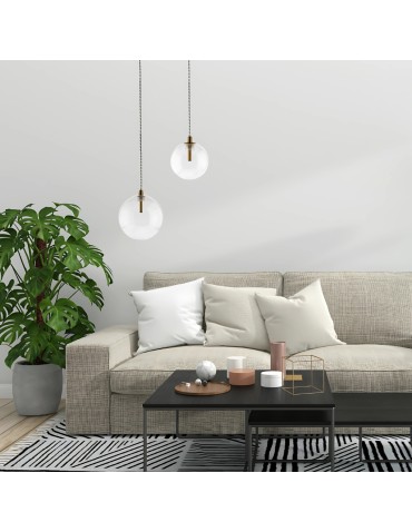 Abigali Lampa wisząca GLOBO2 G4 ⌀100mm szklana, złote elementy - produkt 2