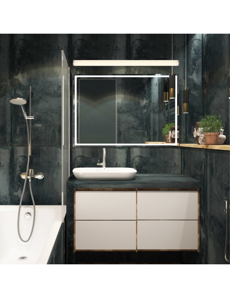 Wall lamps over the mirror - Abigali Wall lamp over mirror Da Vinci 30W 100cm black - product kolory-swiatla.pl 3