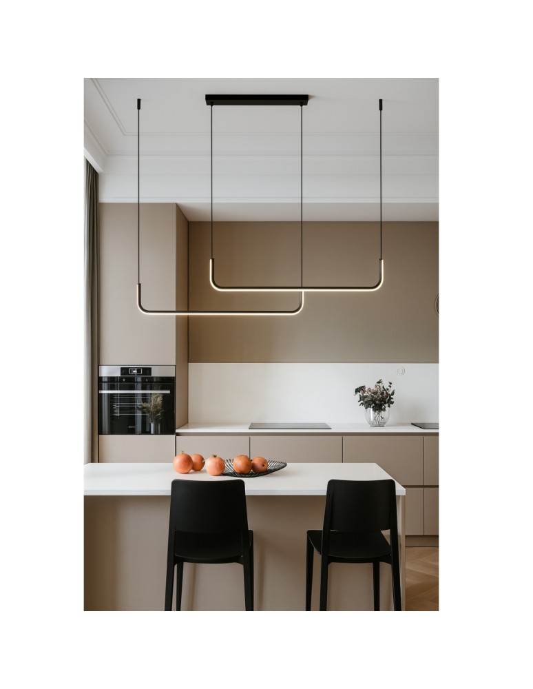 Pendant lamps over the island - Abigali Nikon 36W modern black pendant lamp - product kolory-swiatla.pl 2