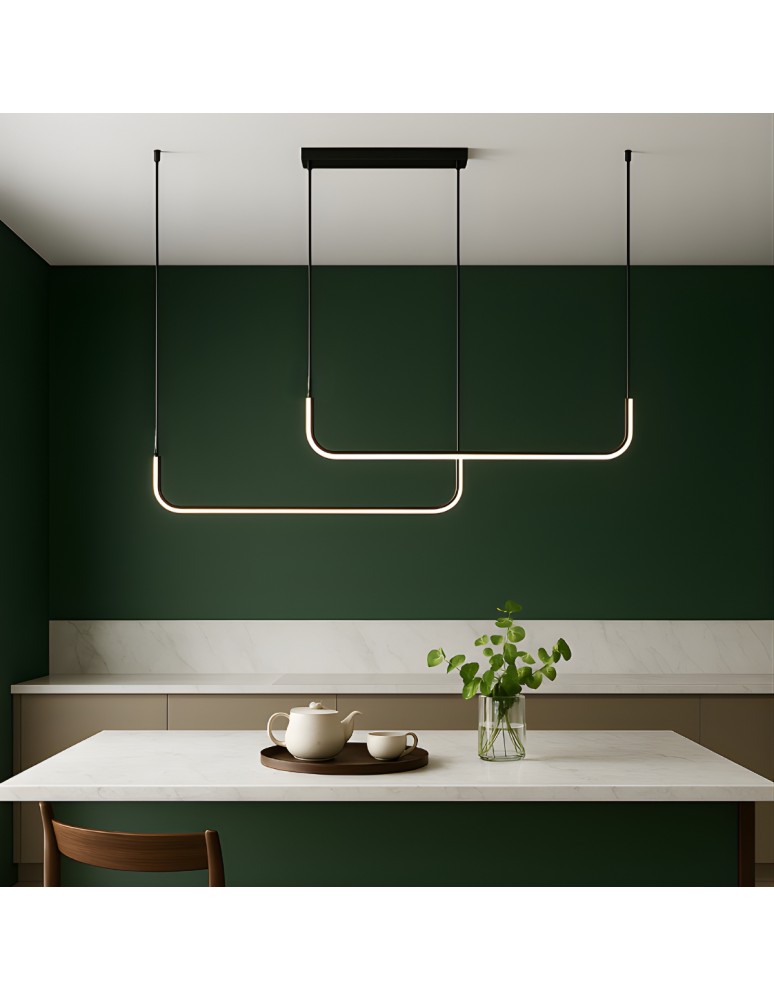 Pendant lamps over the island - Abigali Nikon 36W modern black pendant lamp - product kolory-swiatla.pl 3