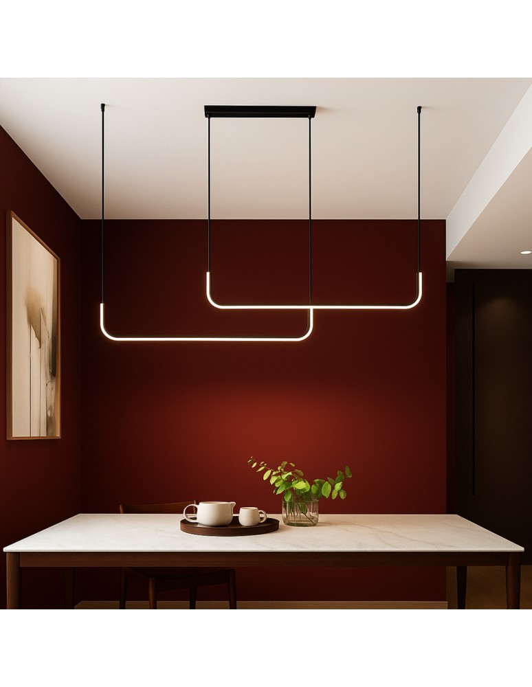 Pendant lamps over the island - Abigali Nikon 36W modern black pendant lamp - product kolory-swiatla.pl 5