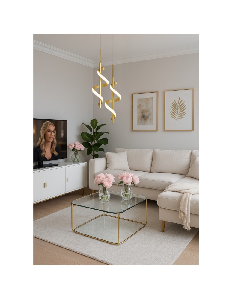 Abigali Lampa wisząca Spirali 20W spiralny złoty