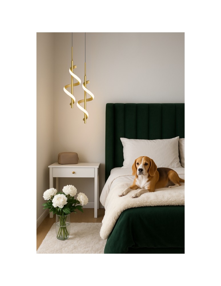 Abigali Lampa wisząca Spirali 20W spiralny złoty