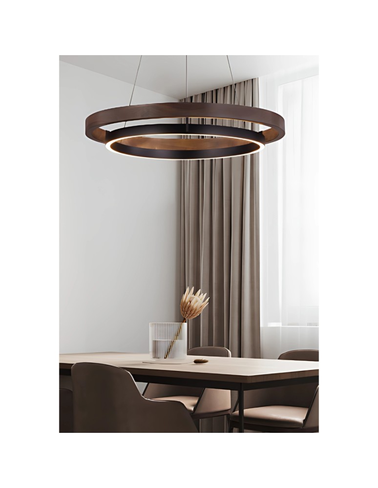 Abigali Lampa wisząca Plato 38W ring nowoczesna brązowy/czarny