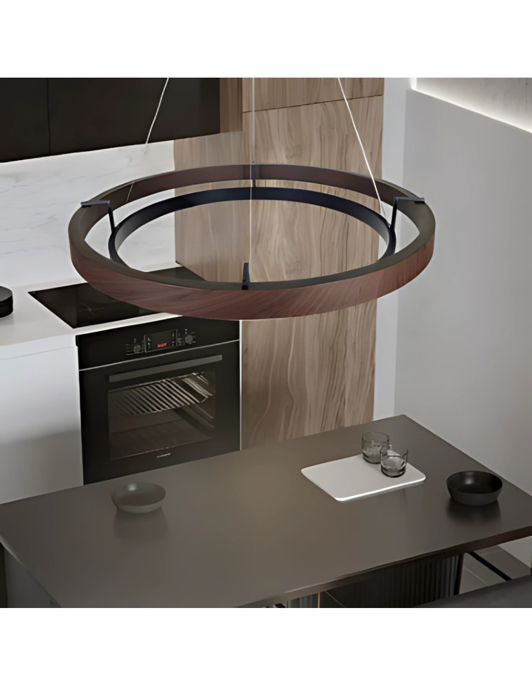 Abigali Lampa wisząca Plato 38W ring nowoczesna brązowy/czarny