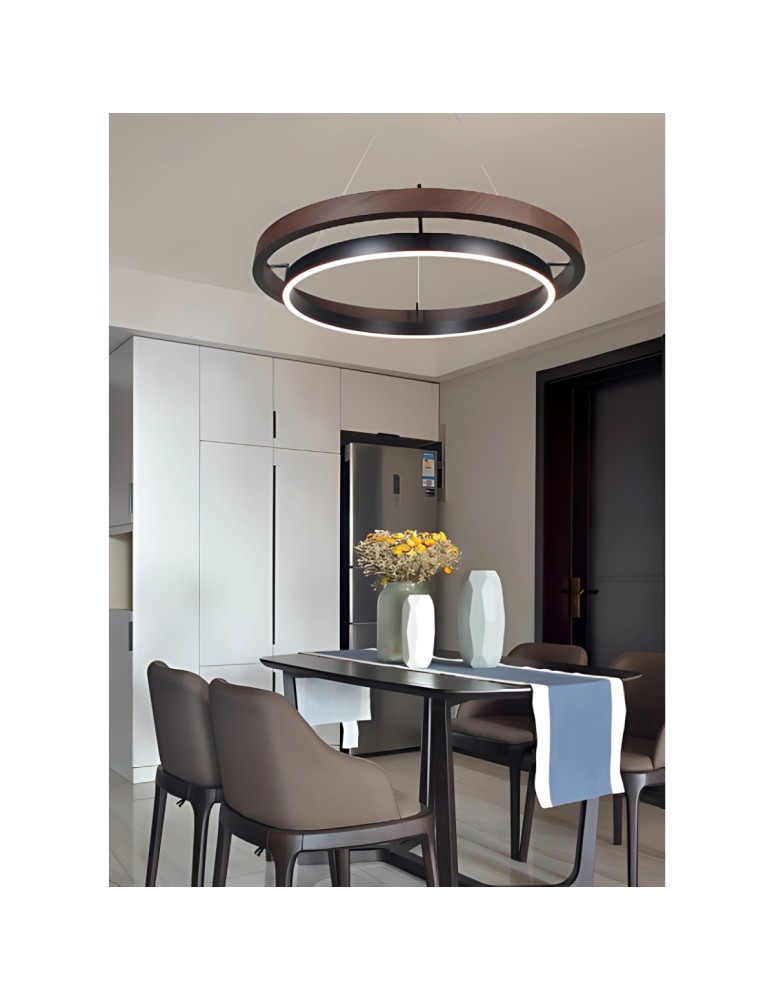 Abigali Lampa wisząca Plato 38W ring nowoczesna brązowy/czarny