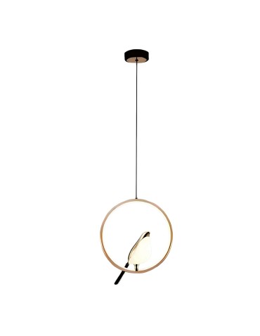 Abigali Bird 18W round pendant lamp with bird modern gold