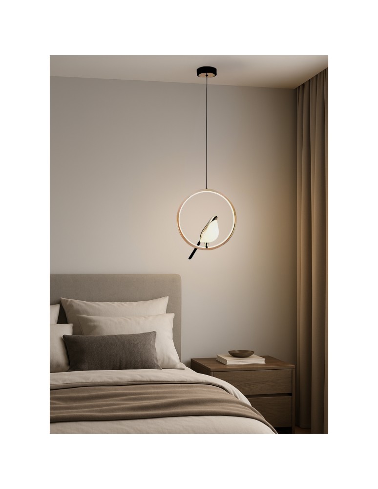 Product categories - Abigali Bird 18W round pendant lamp with bird modern gold - product kolory-swiatla.pl 2