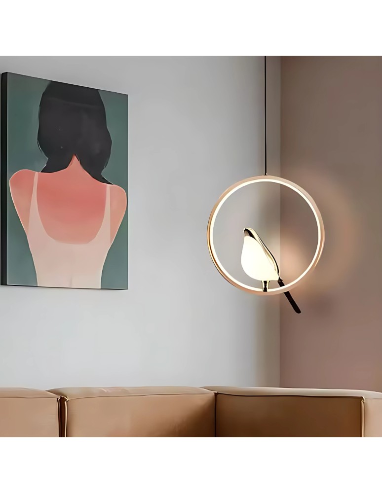 Product categories - Abigali Bird 18W round pendant lamp with bird modern gold - product kolory-swiatla.pl 3