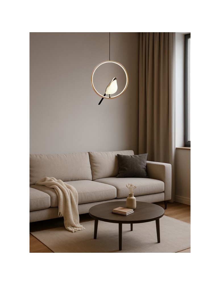 Product categories - Abigali Bird 18W round pendant lamp with bird modern gold - product kolory-swiatla.pl 5