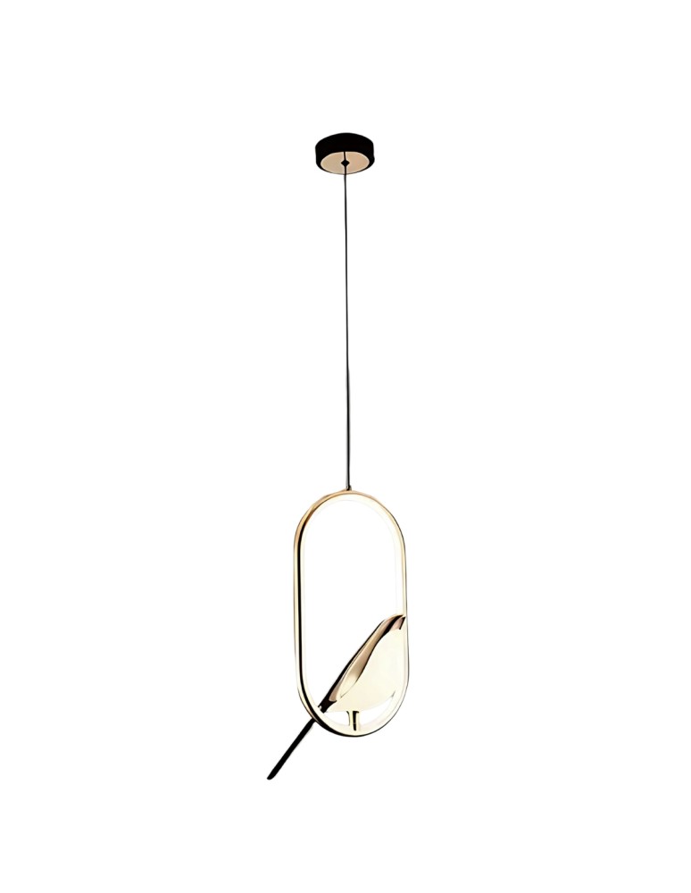 Product categories - Abigali Bird 18W oval pendant lamp with bird modern gold - product kolory-swiatla.pl 1