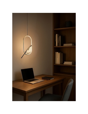 Abigali Bird 18W oval pendant lamp with bird modern gold - product 2