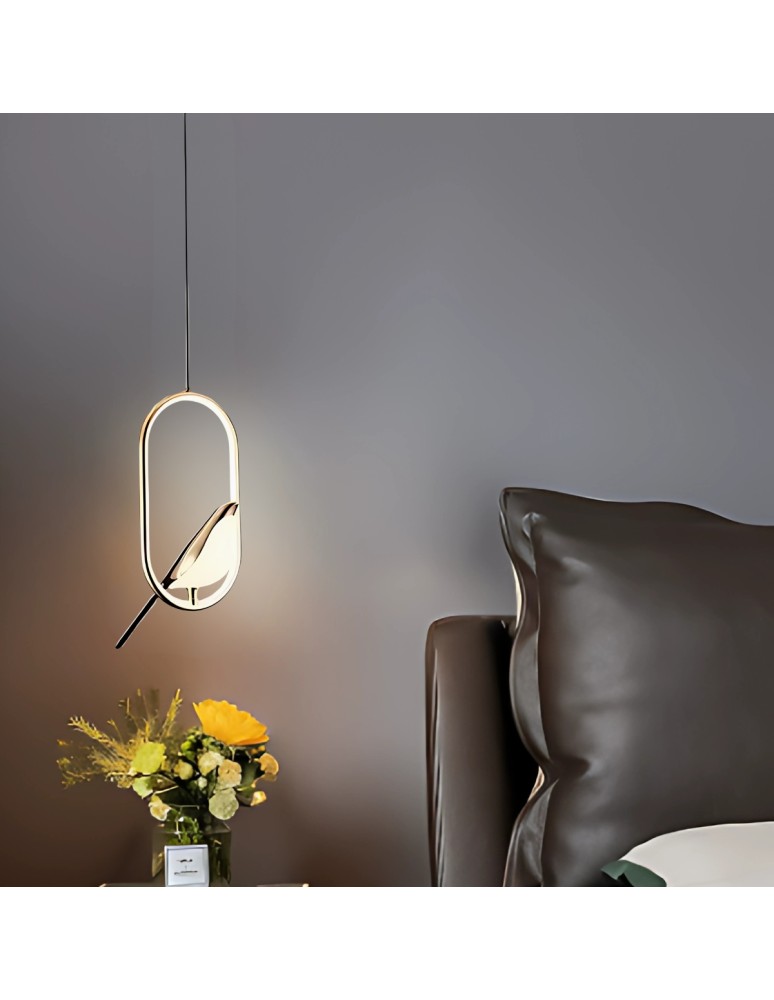 Product categories - Abigali Bird 18W oval pendant lamp with bird modern gold - product kolory-swiatla.pl 4
