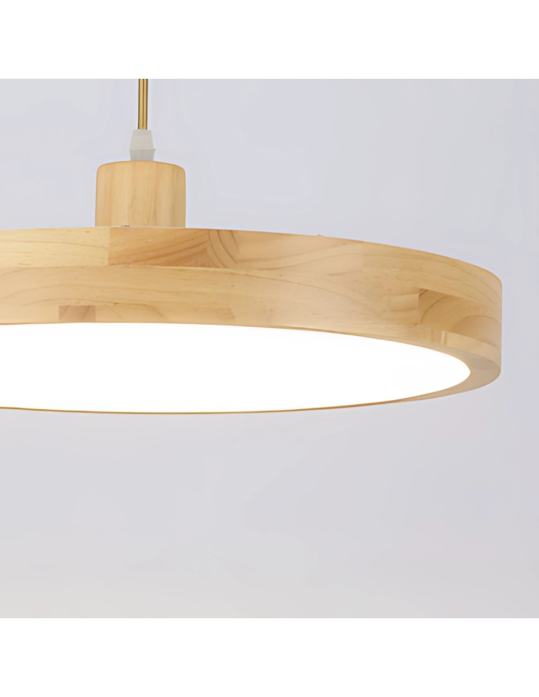 Abigali Lampa wisząca Woody 18W drewniana okrągła