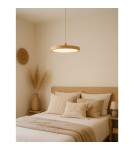 Abigali Lampa wisząca Woody 18W drewniana okrągła